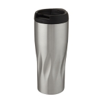 Bicchiere termico d'asporto con disegno geometrico 450ml Waves color argento
