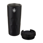 Bicchiere termico take away con design geometrico 450ml Prism color nero vista con stampa tampografica