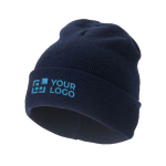 Beanie promozionale invernale doppio risvolto Elevate™ Irwin vista area di stampa