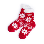 Calzini antiscivolo rossi con design natalizio e logo Cozy Xmas color rosso prima vista