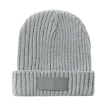 Capellino promozionale a coste elastico etichetta stampabile Winter color grigio chiaro prima vista