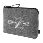 Pochette in feltro riciclato con manico in pelle sintetica Felt RPET color grigio seconda vista