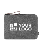 Pochette in feltro riciclato con manico in pelle sintetica Felt RPET vista area di stampa