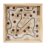 Gioco di abilità labirinto in legno di pino da incidere con logo Maze color naturale prima vista
