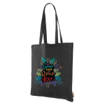 Borsa di cotone organico con manici lunghi 140 g/m2 Upcycling color nero quarta vista