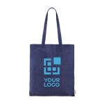 Borsa di cotone organico con manici lunghi 140 g/m2 Upcycling color blu vista area di stampa