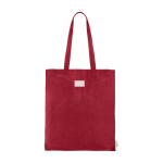 Borsa di cotone organico con manici lunghi 140 g/m2 Upcycling color rosso quinta vista