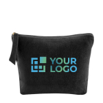 Porta trucchi con finitura liscia e vellutata Fluffy color nero vista area di stampa