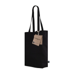 Borsa in cotone del commercio solidale 280 g/m2 Cliff Black FairTrade terza vista