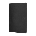 Taccuino A5 con copertina in cartone e pagine a righe color crema color nero terza vista