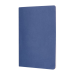 Taccuino A5 con copertina in cartone e pagine a righe color crema color blu seconda vista