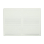 Taccuino A5 con copertina in cartone e pagine a righe color crema color blu terza vista