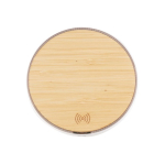Caricatore wireless rotondo effetto bambù Bamboo color bianco seconda vista