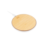 Caricatore wireless rotondo effetto bambù Bamboo color bianco terza vista