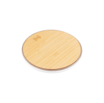 Caricatore wireless rotondo effetto bambù Bamboo color bianco quarta vista