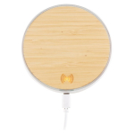 Caricatore wireless rotondo effetto bambù Bamboo color bianco sesta vista