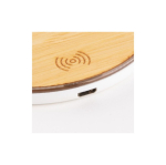 Caricatore wireless rotondo effetto bambù Bamboo color bianco vista dettaglio 2