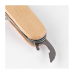 Coltellino multiuso promozionale 9 funzioni copro bamboo Zermatt color legno vista dettaglio 5
