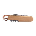 Coltellino multiuso promozionale 9 funzioni copro bamboo Zermatt color legno vista dettaglio 6