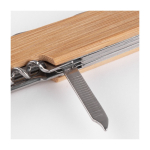 Coltellino multiuso promozionale 9 funzioni copro bamboo Zermatt color legno quinta vista