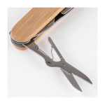 Coltellino multiuso promozionale 9 funzioni copro bamboo Zermatt color legno vista dettaglio 2