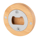 Apribottiglie personalizzato con funzione di sottobicchiere in bambù color legno prima vista