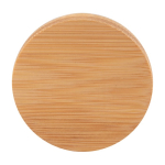 Apribottiglie personalizzato con funzione di sottobicchiere in bambù color legno terza vista