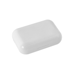 Cuffie bluetooth TWS con logo in scatolina di ricarica color bianco quarta vista