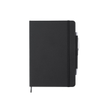 Taccuino personalizzato A5 con elastico e penna pagine a righe Hemming color nero prima vista