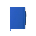 Taccuino personalizzato A5 con elastico e penna pagine a righe Hemming color blu prima vista