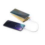Batteria esterna ausiliaria in bambù con ricarica wireless 6.000mAh color legno terza vista