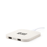 Base di ricarica wireless per fino a 3 dispositivi in fibra di grano vista area di stampa