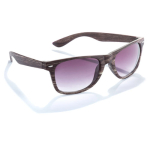 Occhiali da sole stile legno lenti specchiate PineTree color marrone scuro