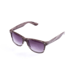 Occhiali da sole stile legno lenti specchiate PineTree color marrone scuro terza vista