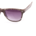 Occhiali da sole stile legno lenti specchiate PineTree color marrone scuro quarta vista