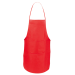 Colorato grembiule in tnt 80 g/m² con tasca frontale Basic Style color rosso