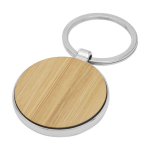 Portachiavi promozionale naturale rotondo con anello color legno