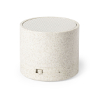 Speaker bluetooth pubblicitario economico in paglia e ABS Natural Soul color beige prima vista