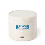 Speaker bluetooth pubblicitario economico in paglia e ABS Natural Soul vista area di stampa