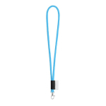 Lanyard con etichetta e consegna in 5 color azzurro ciano