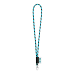 Lanyards porta badge personalizzati a consegna rapida Tube Stripes Dark color azzurro ciano vista principale