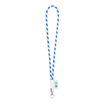 Lanyards da collo a righe personalizzati in 5-7 gg Tube Stripes Clear color blu reale vista principale