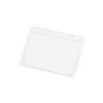 Portabadge orizzontale di plastica con fori per moschettone 11x9 cm vari colori