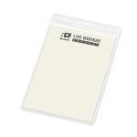 Portabadge verticale di plastica con fori per moschettone 11x17 cm color trasparente immagine con logo