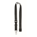 Lanyard in cotone con fibbia e chiusura di sicurezza Conscious Cotton color nero seconda vista