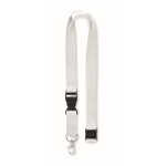 Lanyard in cotone con fibbia e chiusura di sicurezza Conscious Cotton color bianco seconda vista