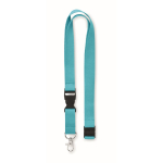 Lanyard in cotone con fibbia e chiusura di sicurezza Conscious Cotton color turchese seconda vista