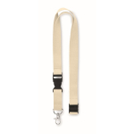 Lanyard in cotone con fibbia e chiusura di sicurezza Conscious Cotton color beige seconda vista