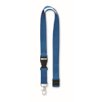 Lanyard in cotone con fibbia e chiusura di sicurezza Conscious Cotton color blu reale seconda vista