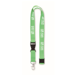 Lanyard in cotone con fibbia e chiusura di sicurezza Conscious Cotton color verde chiaro  vista area di stampa